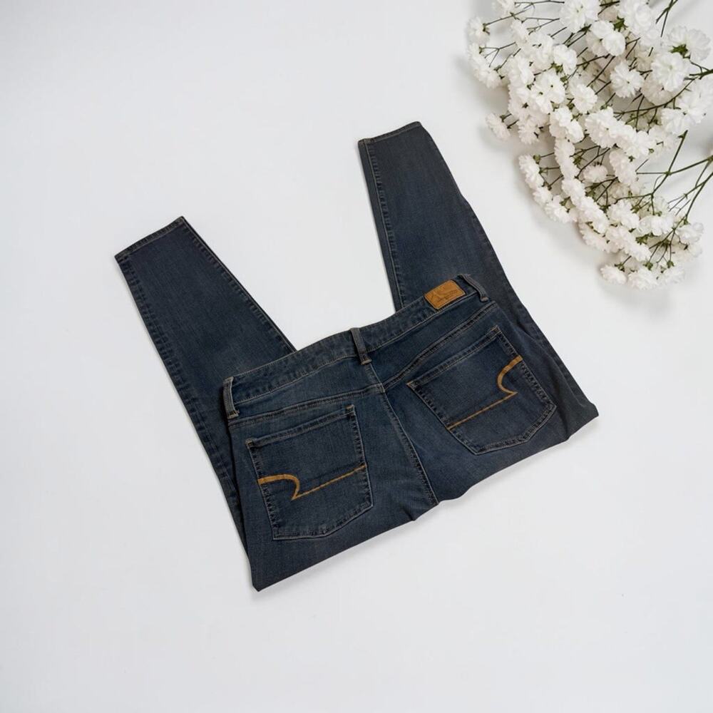 AMERICAN EAGLE Super Super Stretchy Jeans Blue Jeggings Size 12 Short